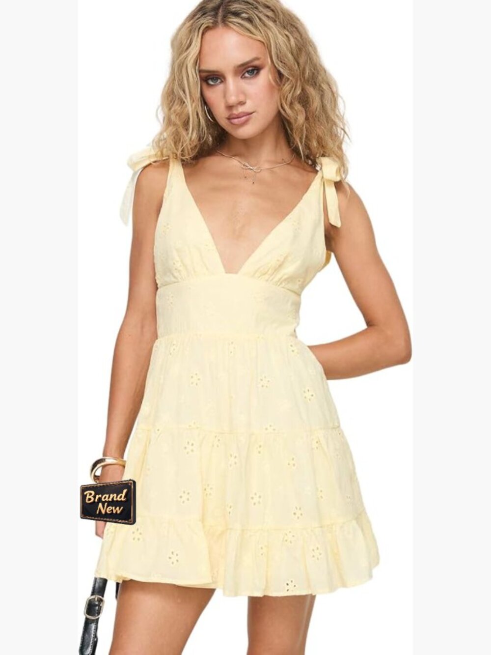 Galvis Mini Dress Plunging Neckline Adjustable Straps